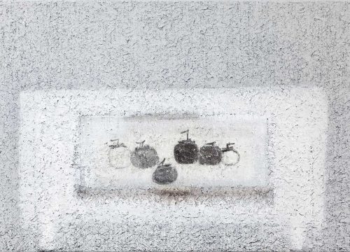 9 劉安民，《桌與牧谿》，2015，壓克力,畫布，91x137cm