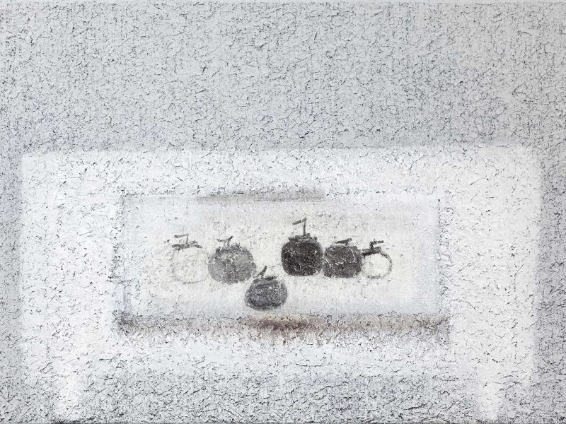9 劉安民，《桌與牧谿》，2015，壓克力,畫布，91x137cm